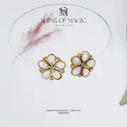 Golden Petals Earring | Çelik Küpe 1