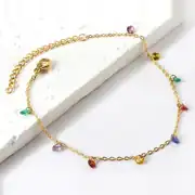 Iridessa Gold Anklet | Çelik HalHal 1