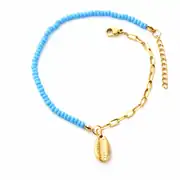 Pabeon Gold Anklet | Boncuklu HalHal 1