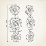 Triflora Earring | Çelik Küpe 8