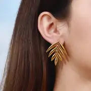 Frondel Earring | Çelik Küpe 2
